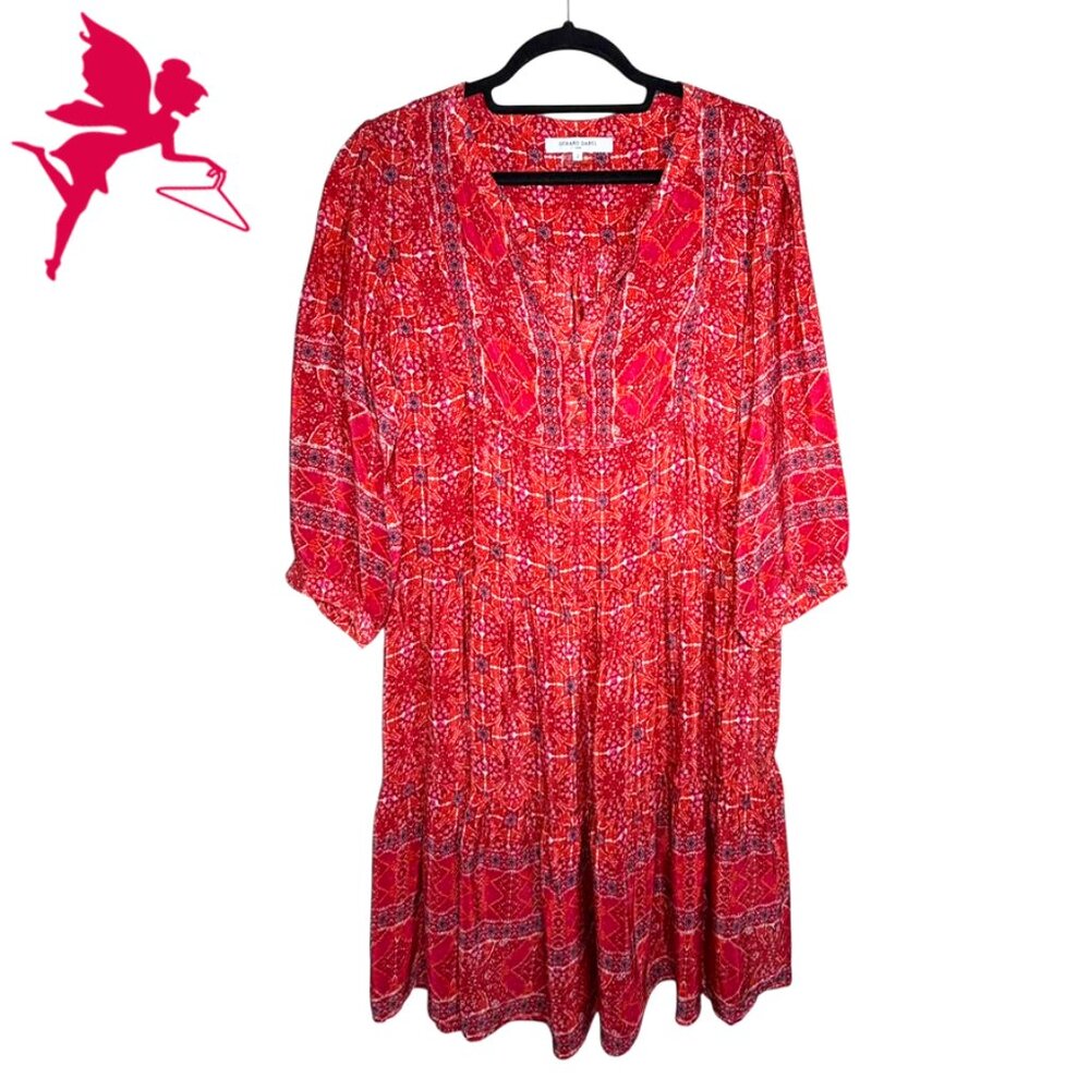 GERARD DAREL Judith Printed Three Quarter Sleeve Dress